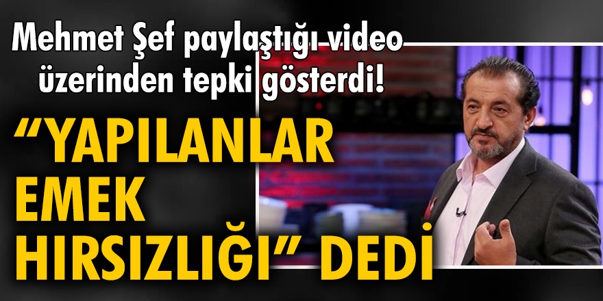 Masterchef Türkiye'in jüri üyesi Mehmet Yalçınkaya Instagram hesabından paylaştığı video ile emek hırsızlığı sert tepki gösterdi!